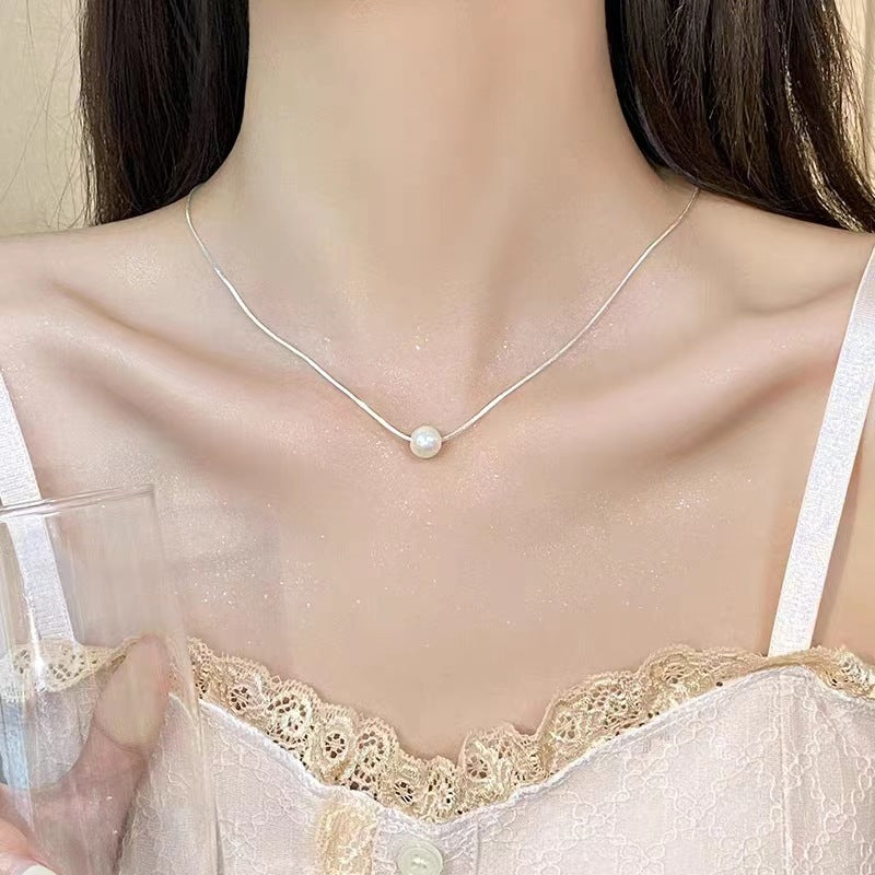 Pearl Pendant Necklace Female Single Pearl