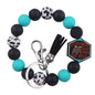Silicone Beaded Keychain Wristlet Key Ring Bracelet Cute Car Key Chain Holder for Women Girls