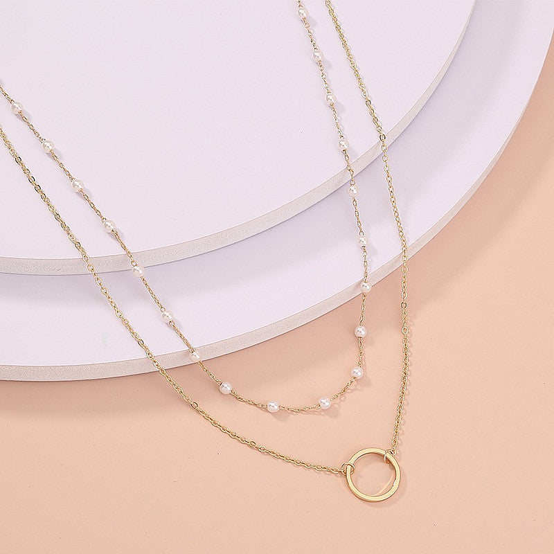 Bohemian Multilayer Pearl Chain Necklace