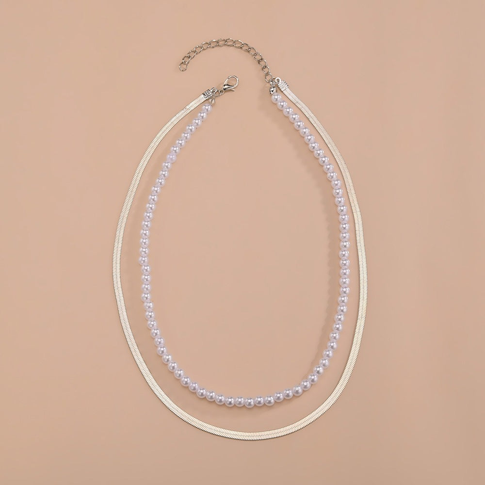 Multi Pearl Layer Chain Choker Necklaces