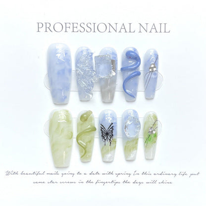 1023- Handmade press on nails fake nails removable