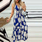 Summer Bustier Spaghetti Strap High Waist Printed Maxi Dress Sexy Women's Dress