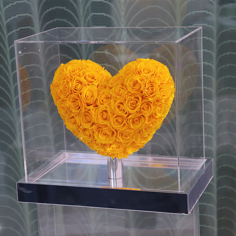 FLIPSTYLEZ LLC. Eternal Heart Preserved Red Hydrangea & Rose Mirror Box | Luxury Dried Flower Gift for Anniversary & Valentines