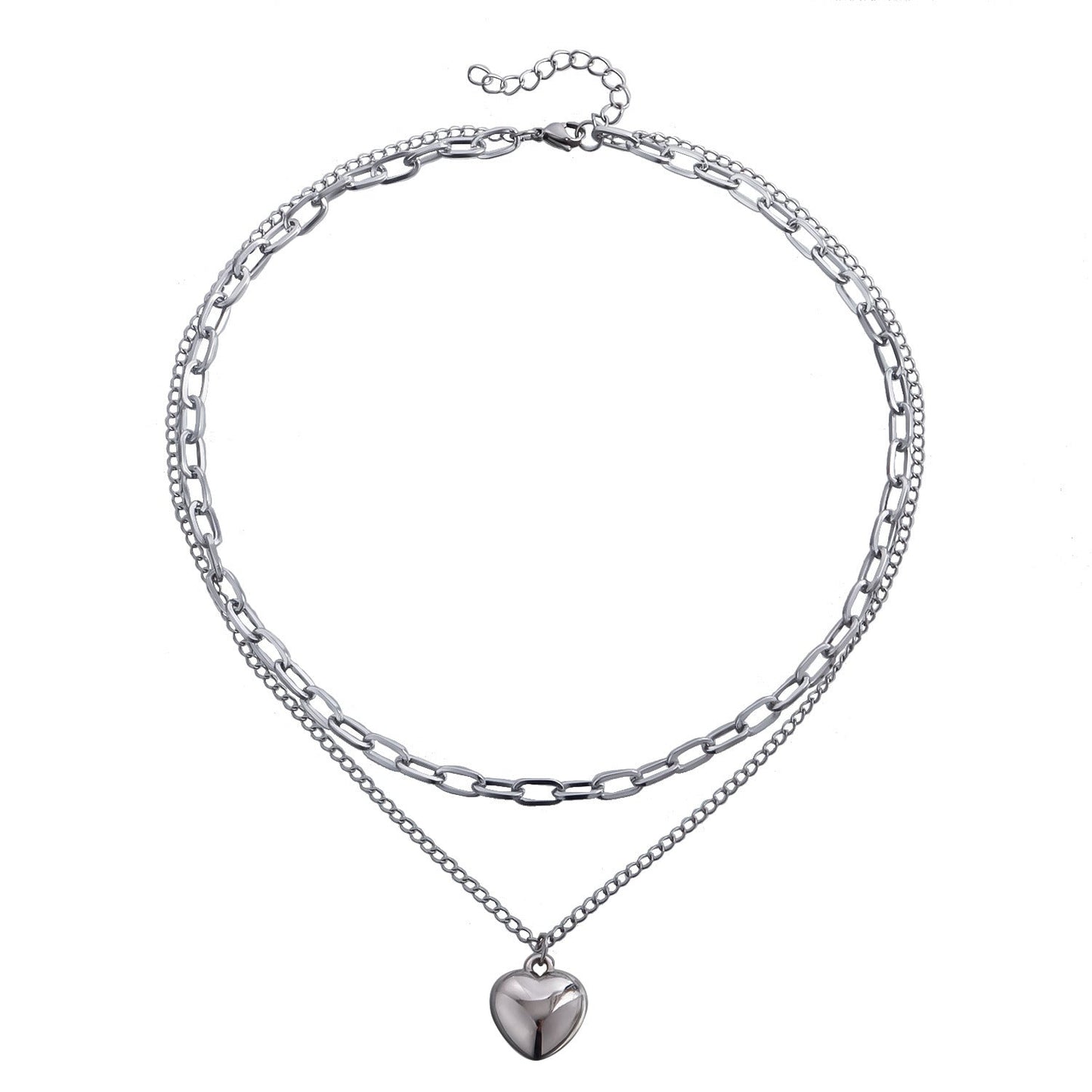 Double Layer Steel Necklace love Necklace