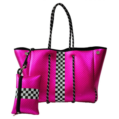 Neoprene Perforated Tote Set – Mother-Child Beach Bag, Water-Resistant Gym & Swim Duffle