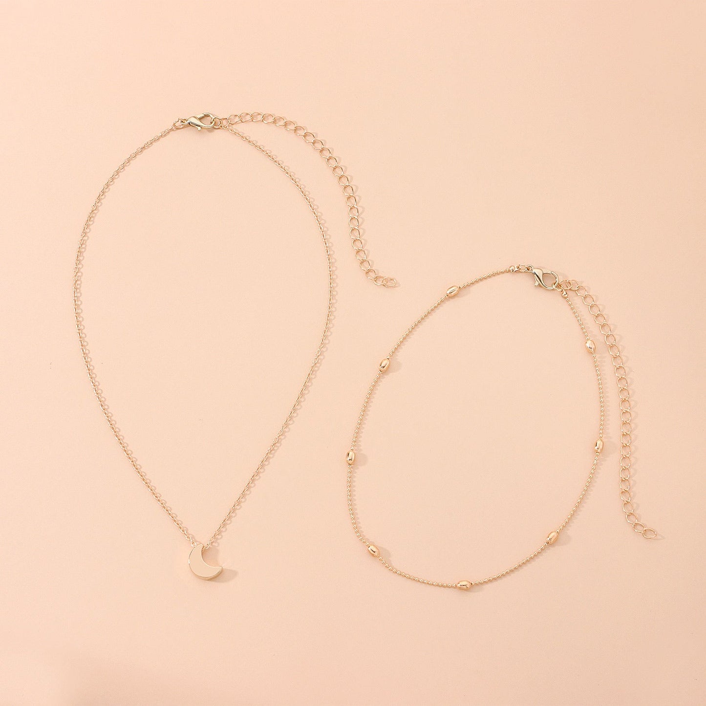 Moon Charm Double Layer Necklace