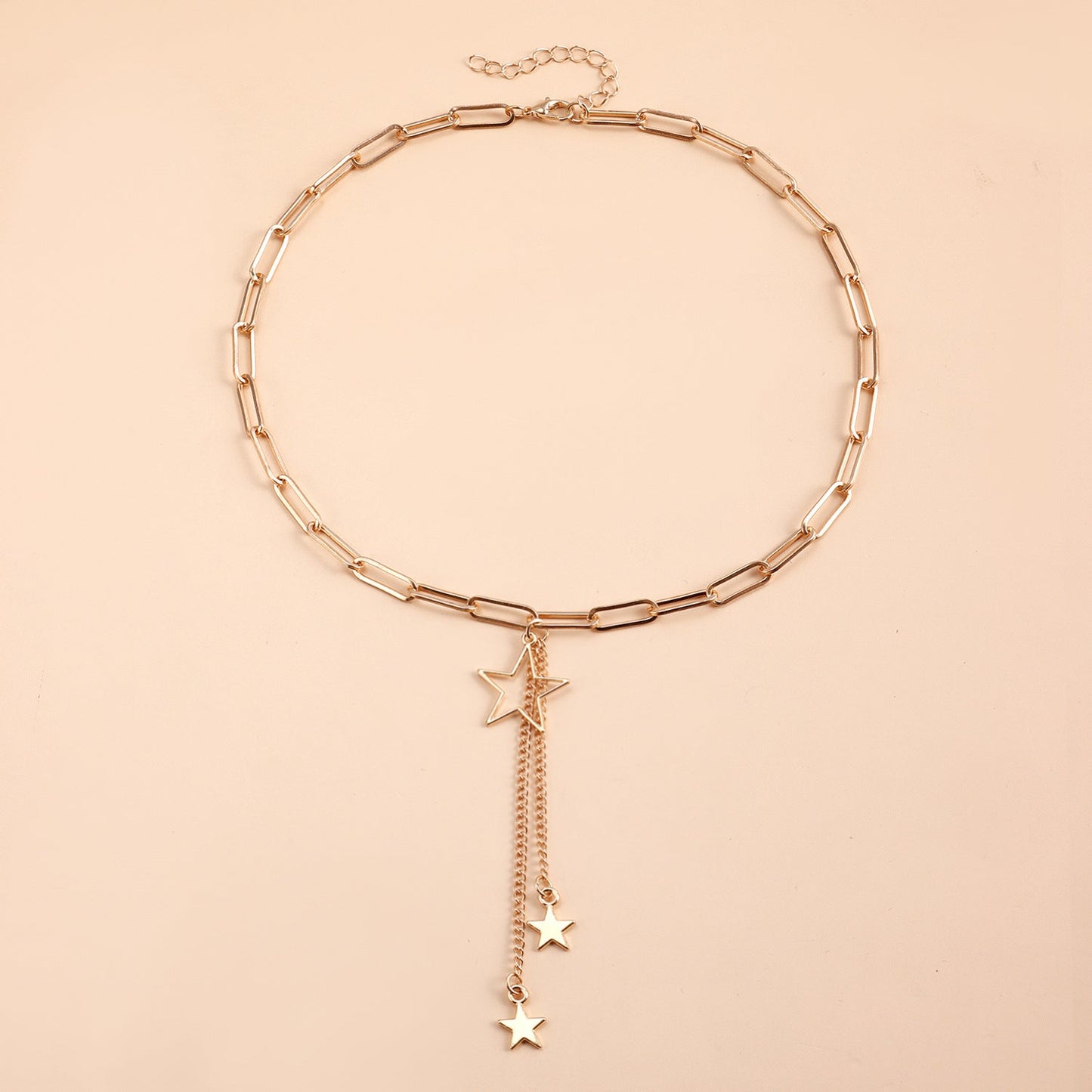 Star Paperclip Chain Pendant Necklace