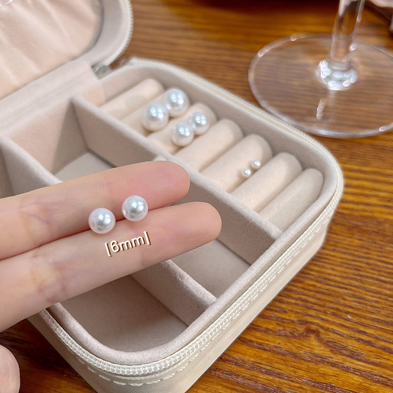 Round Pearl Stud Earring