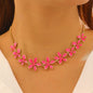Fashion Geometric Flower 3D Vacation Style Necklace & Bracelet Set