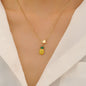 Alloy Cherry Strawberry Apple Pineapple Fruit Bracelet Necklace Jewelry Set