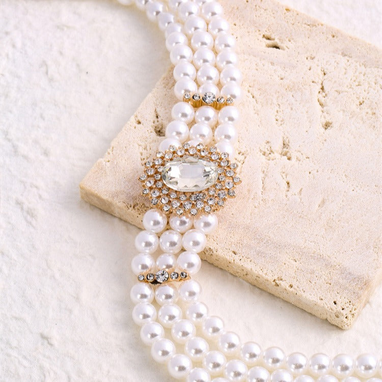 Multi Layer Pearl Beaded Necklaces Healing Crystal Jewelry Necklace