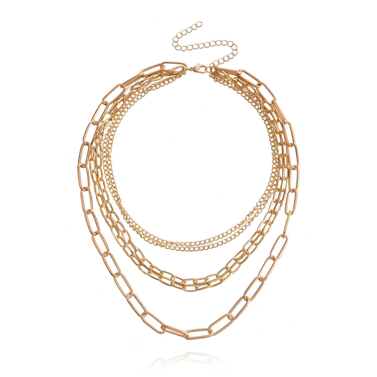 Vintage Punk Layered Metal Chain Necklace