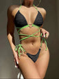 Two Piece Hard Cup Bikini Women's Swimsuit Backless Bathing Suit
