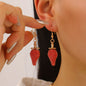 Sweet Strawberry Pendant Necklace Women Cute Exaggerated Fruit Earrings