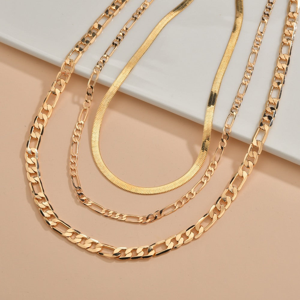 Multilayered Snake Chain Choker Necklace Jewelry
