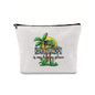 Linen printed cosmetic bag, cosmetic lipstick storage bag, small simple zipper evening clutch bag,