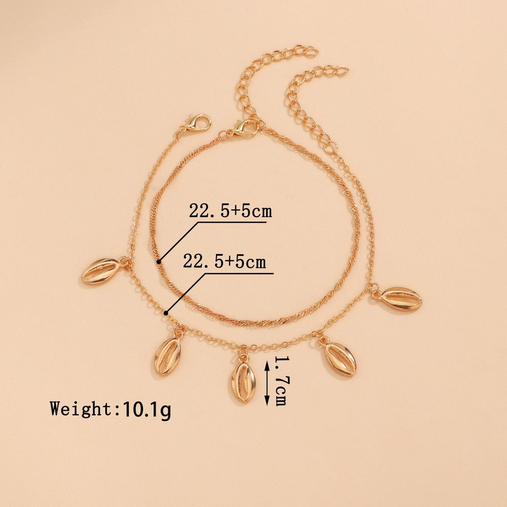 Shell Pendant Bracelet Anklet Chain Beach Foot Jewelry