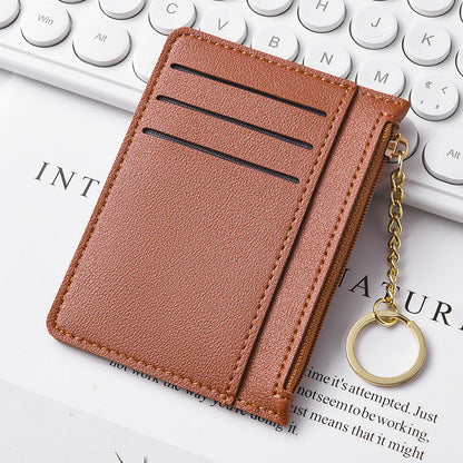 Ultra-thin new card bag for women, small and simple multi-card zipper change bag, large-capacity ID card holder, card holder.