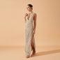 Women¡¯s Solid Color Sexy Knitted Beach Cover-Up Dress ¨C Bikini Swimsuit Bodycon Maxi Dress