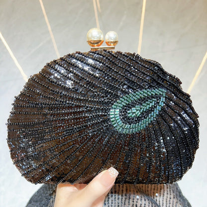 Elegant Retro Craft Beaded Evening Bag – Stylish Clutch Purse for Prom, Party, and Special Occasions