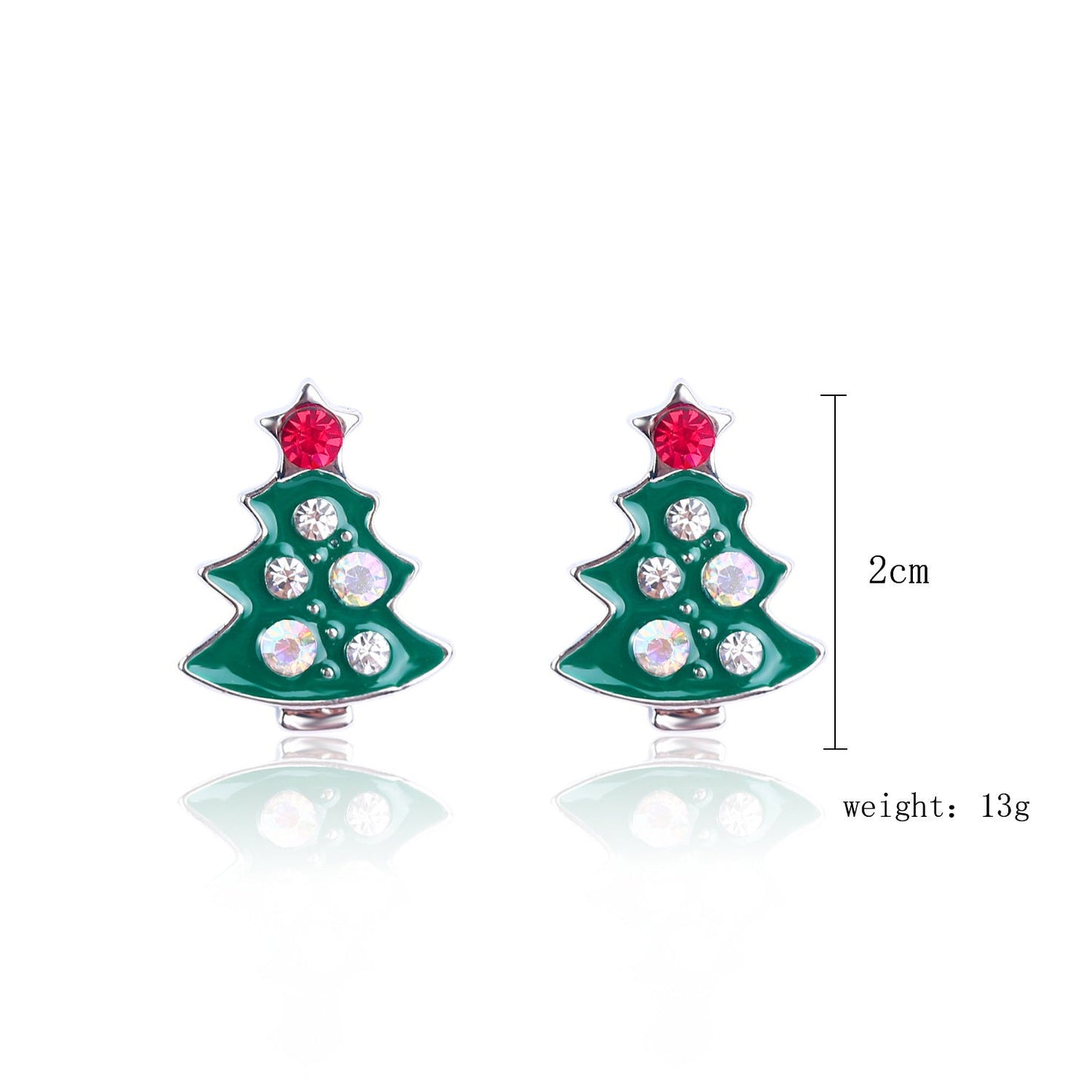 Christmas Stone Tree Earrings