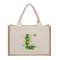 Cotton and linen canvas tote bag, printed letter tote bag, portable light handbag, gift shopping bag