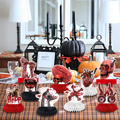 Halloween horror-themed haunted house holiday party decoration set flag background cloth card balloon honeycomb ornament