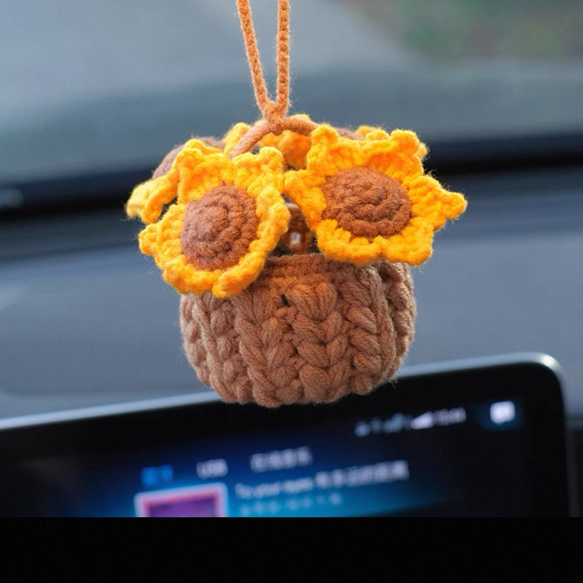 Car plant pendant Car decoration Rearview mirror pendant Creative wool in the car