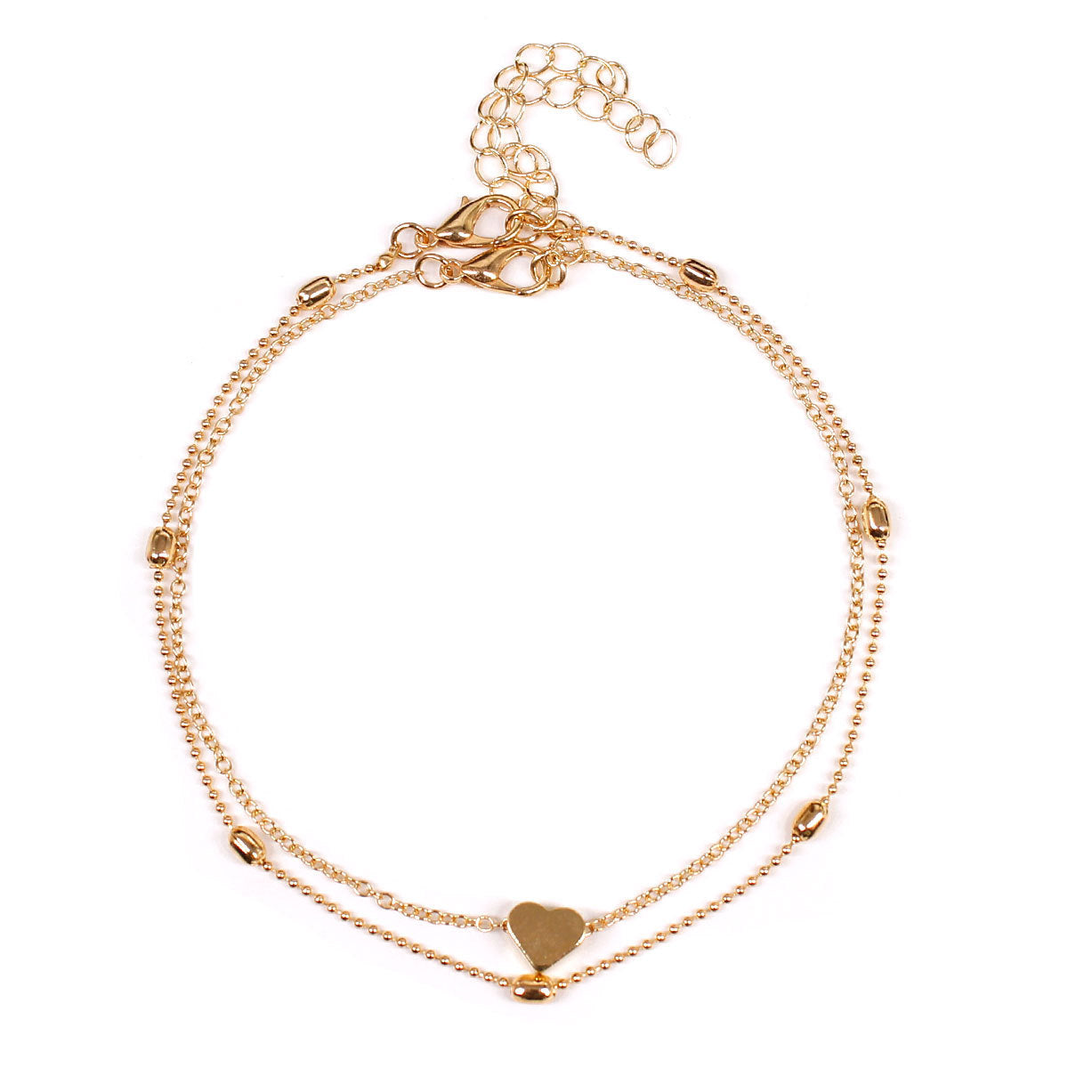 Heart Feet Double Layer Beach Anklets Jewelry