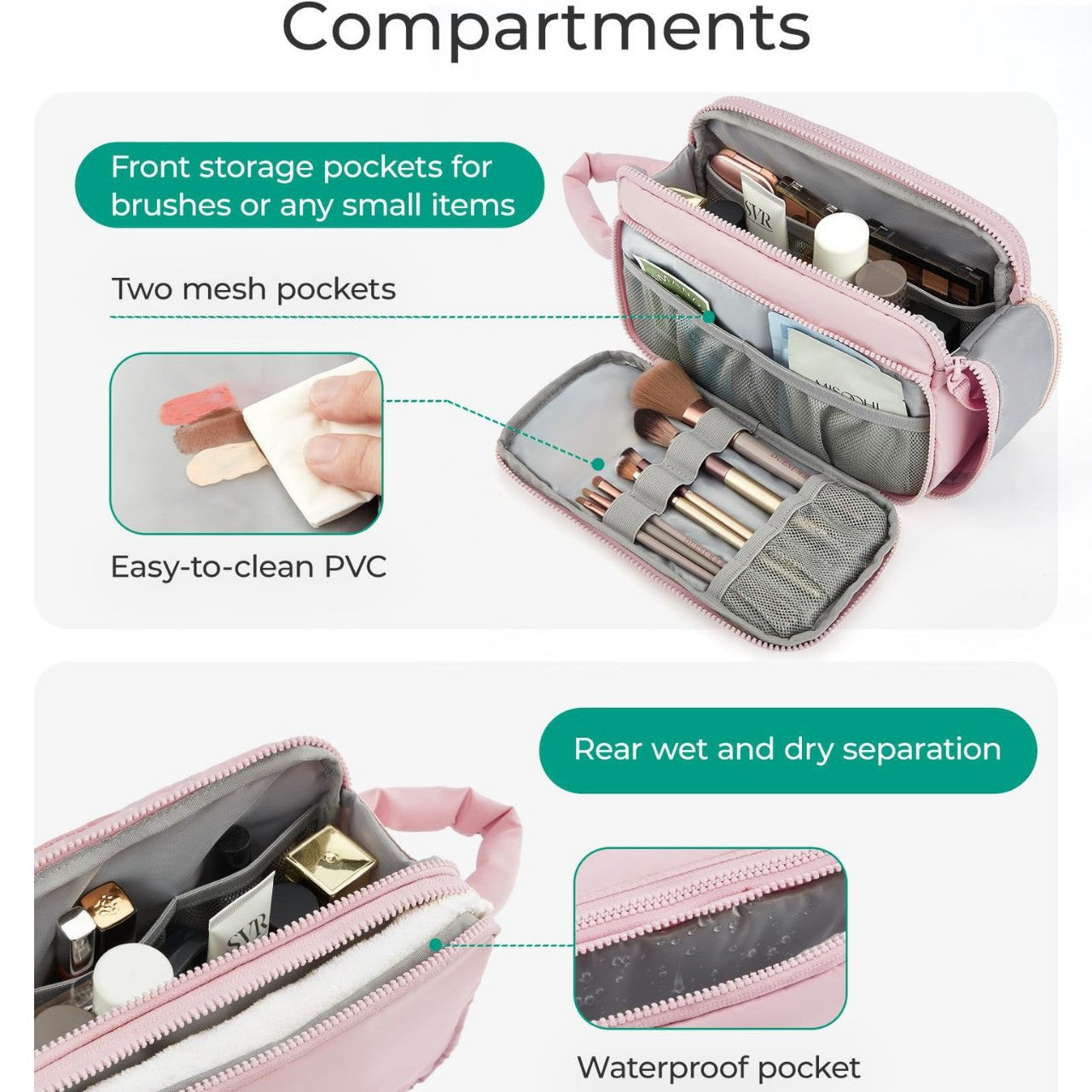 Portable Travel Toilet Bag – Compact Cosmetic Bag for Makeup Storage, Travel Makeup Bag with Organizers, Durable Cosmetic Storage Bag for On-the-Go Beauty Needs
