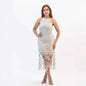 Women's Summer Halter Dress – Fashion Asymmetric Hem Maxi, Designer Detail Gown