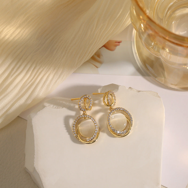Romantic Opal Stone Earrings