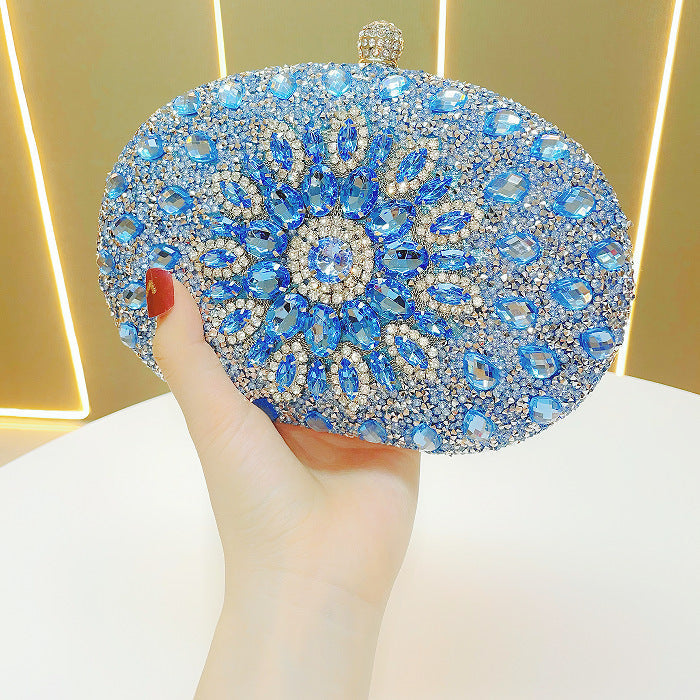 Clutch Purses for Women Evening Bag Nude Purse Luxury Handbag Bride Wallet Glitter Multicolor Rhinestone Bags
