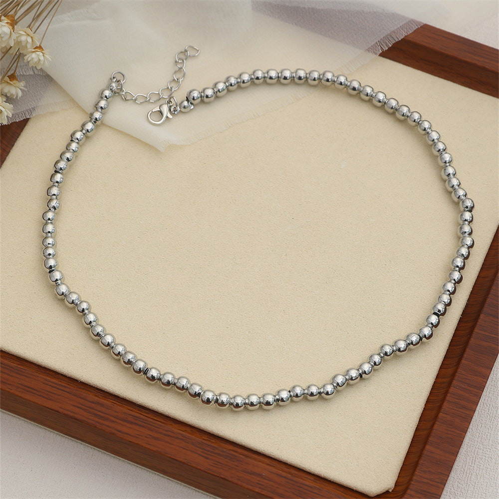 Chain Round Beads Beaded Necklace