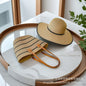 Straw Hat & Tote Set – Beach Vacation Sun Protection Duo, Large Capacity Travel Tote