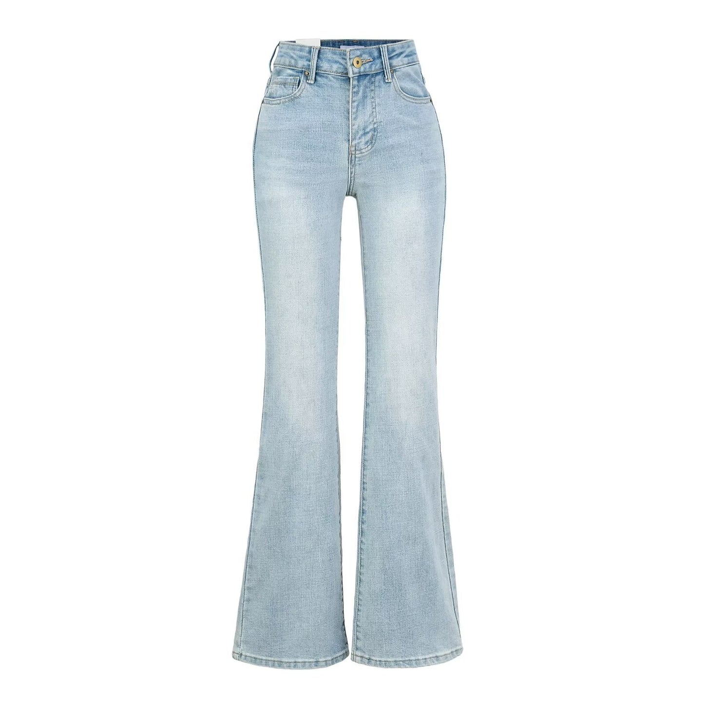 Women's Light Blue High Waist Slim Fit Bootcut Jeans