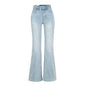 Women's Light Blue High Waist Slim Fit Bootcut Jeans