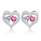 Sterling Silver Birthstone Heart Earrings new
