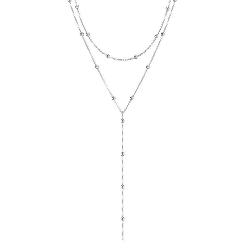 Layered Beaded Chain Drop Necklaces