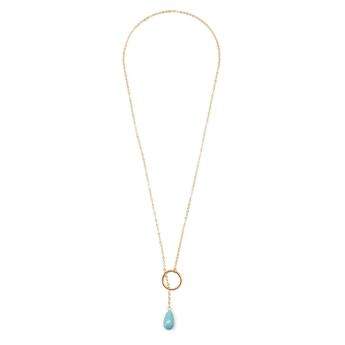 Turquoise Circle Ring Necklace