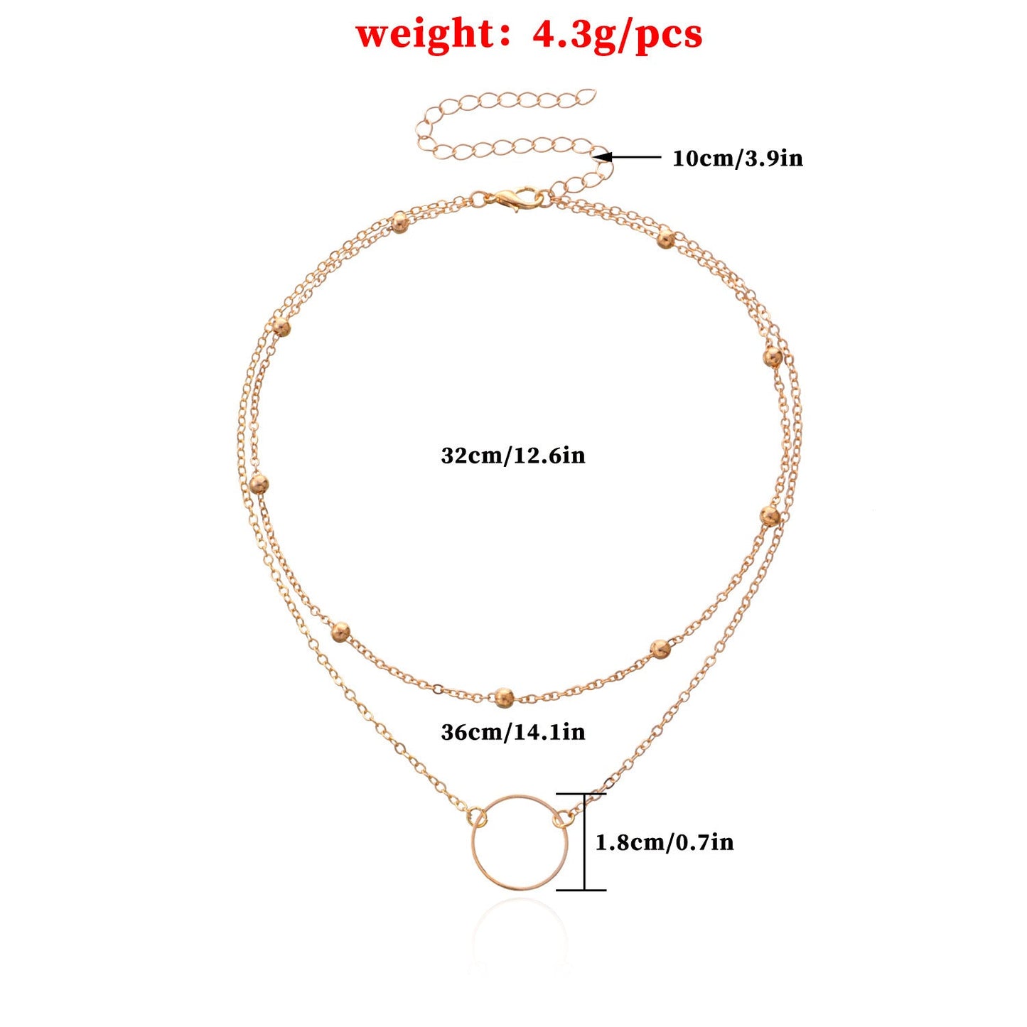 Modern Choker Necklace Two Layers
