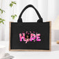 Cotton and linen canvas tote bag, printed letter tote bag, portable light handbag, gift shopping bag