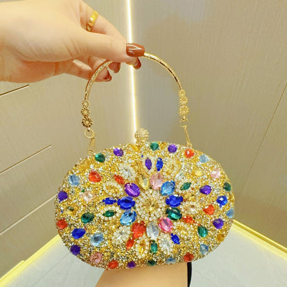 Clutch Purses for Women Evening Bag Nude Purse Luxury Handbag Bride Wallet Glitter Multicolor Rhinestone Bags   M4669-285W117
