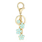 Initial Keychain White/Pink Flower Charms for Key Cute Letter Keyring Bag Charm 26 Letter Cherry Blossom Daisy Keychain