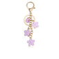 Initial Keychain White/Pink Flower Charms for Key Cute Letter Keyring Bag Charm 26 Letter Cherry Blossom Daisy Keychain