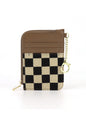 Retro plaid card bag wallet, change bag multi-card slot bank card simple microfiber holder