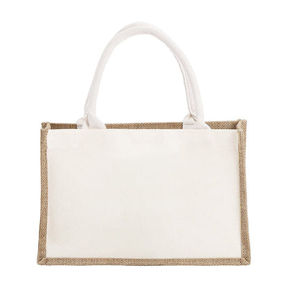 Cotton and linen canvas tote bag, printed letter tote bag, portable light handbag, gift shopping bag