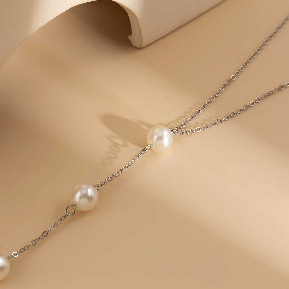 Simple Long Pearl Beads Tassel Chain Necklace