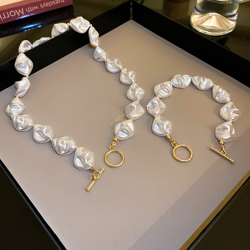 Exaggerate Baroque Pearl Necklace Irregular Pearl