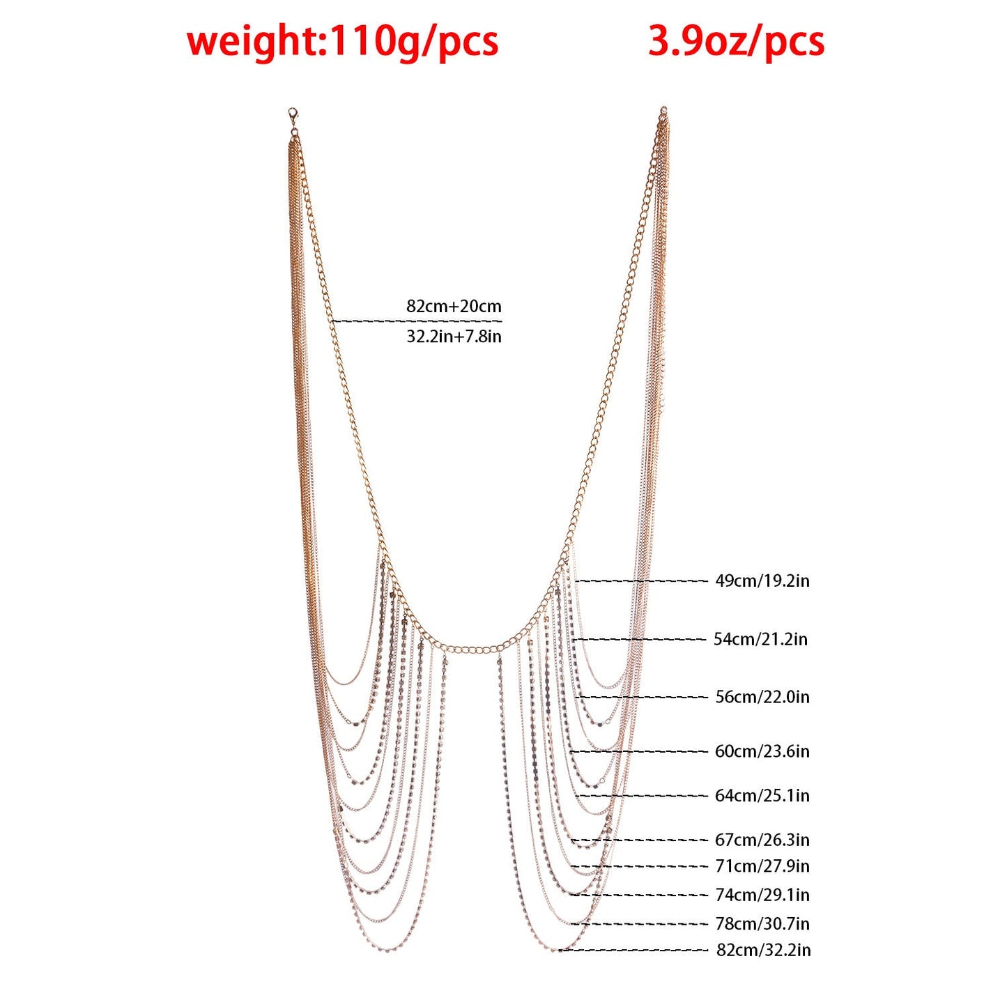Shiny Rhinestone Multi-Layer Body Waist Chain Round Panties Jewelry